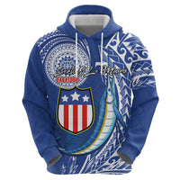 Personalised American Samoa Flag Day Hoodie Fautasi Race Fagatogo-Iseula O Le Moana Sailfish Tribal Style LT03 - Polynesian Pride