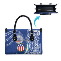 American Samoa Flag Day Leather Bag Fautasi Race Fagatogo-Iseula O Le Moana Sailfish Tribal Style