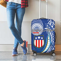 American Samoa Flag Day Luggage Cover Fautasi Race Fagatogo-Iseula O Le Moana Sailfish Tribal Style LT03 - Polynesian Pride