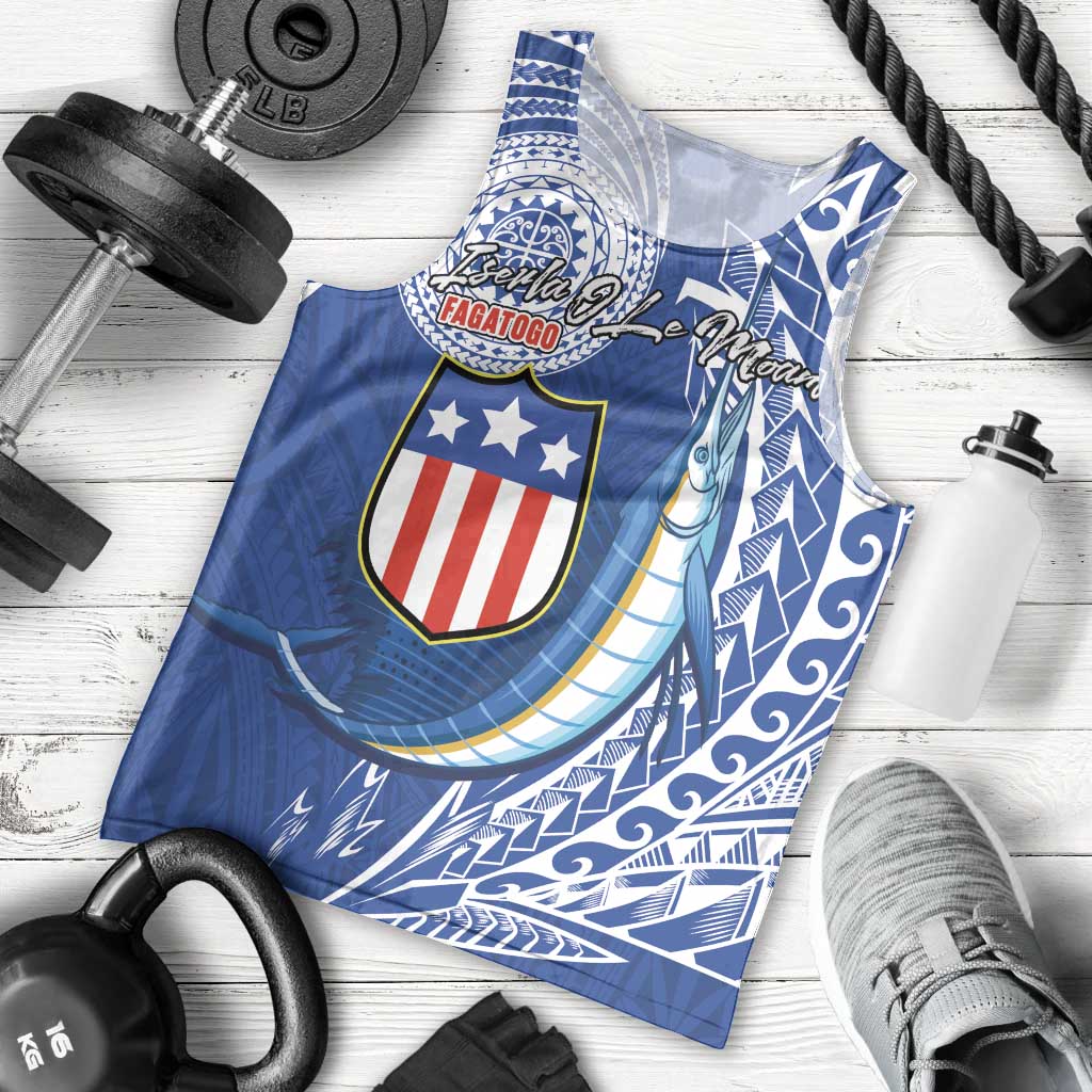 Personalised American Samoa Flag Day Men Tank Top Fautasi Race Fagatogo-Iseula O Le Moana Sailfish Tribal Style LT03 - Polynesian Pride