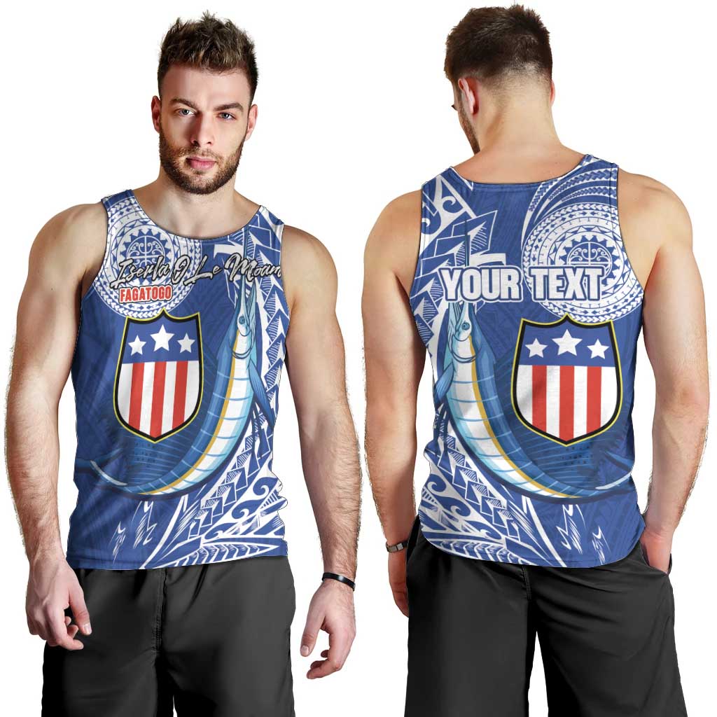 Personalised American Samoa Flag Day Men Tank Top Fautasi Race Fagatogo-Iseula O Le Moana Sailfish Tribal Style LT03 - Polynesian Pride