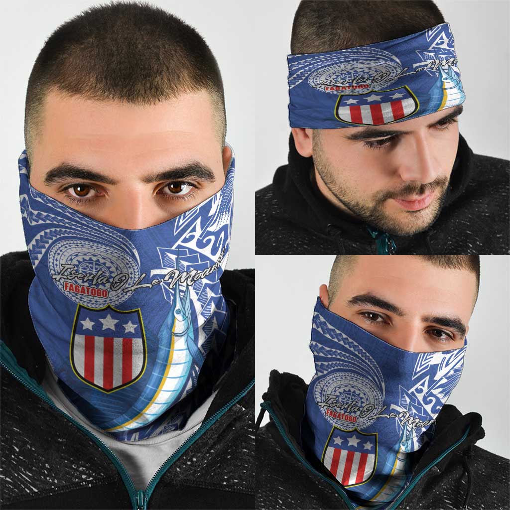 American Samoa Flag Day Neck Gaiter Fautasi Race Fagatogo-Iseula O Le Moana Sailfish Tribal Style