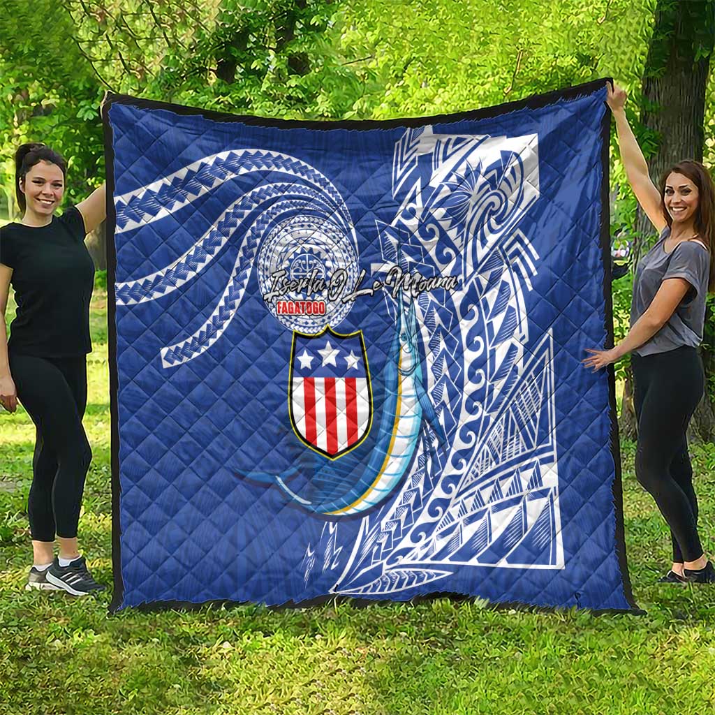 American Samoa Flag Day Quilt Fautasi Race Fagatogo-Iseula O Le Moana Sailfish Tribal Style