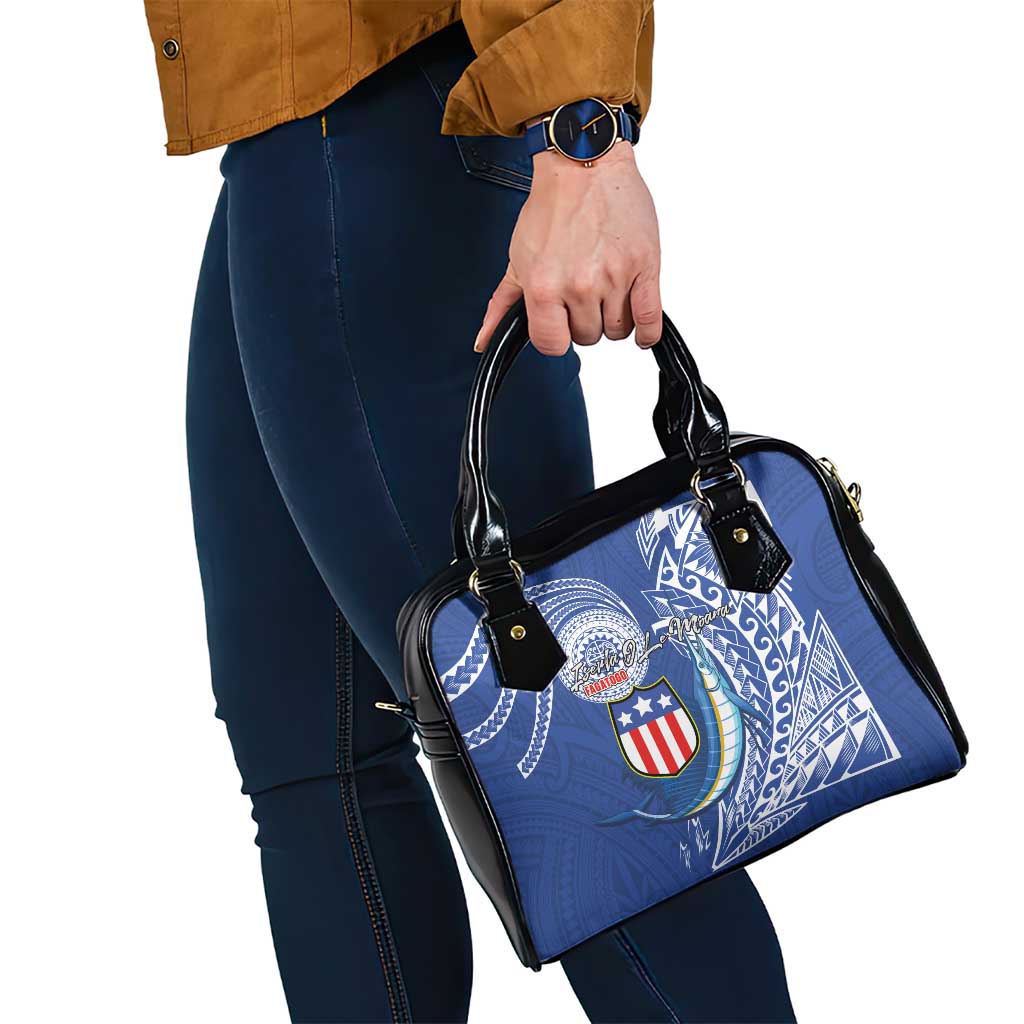 American Samoa Flag Day Shoulder Handbag Fautasi Race Fagatogo-Iseula O Le Moana Sailfish Tribal Style