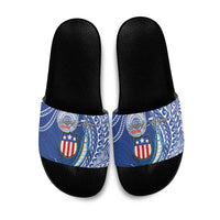 American Samoa Flag Day Slide Sandals Fautasi Race Fagatogo-Iseula O Le Moana Sailfish Tribal Style
