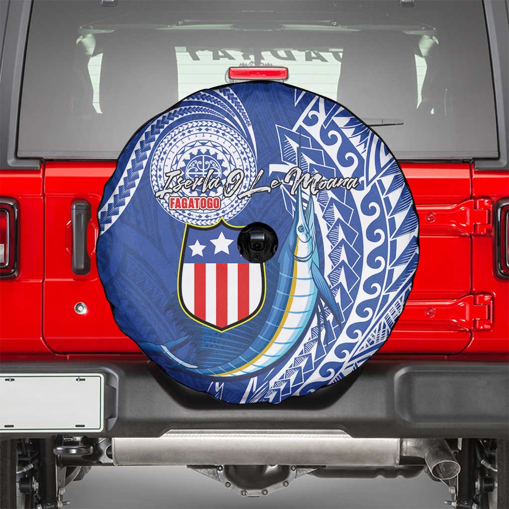 American Samoa Flag Day Spare Tire Cover Fautasi Race Fagatogo-Iseula O Le Moana Sailfish Tribal Style LT03 - Polynesian Pride