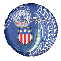 American Samoa Flag Day Spare Tire Cover Fautasi Race Fagatogo-Iseula O Le Moana Sailfish Tribal Style LT03 - Polynesian Pride
