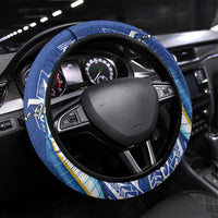 American Samoa Flag Day Steering Wheel Cover Fautasi Race Fagatogo-Iseula O Le Moana Sailfish Tribal Style LT03 Universal Fit Multicolor - Polynesian Pride