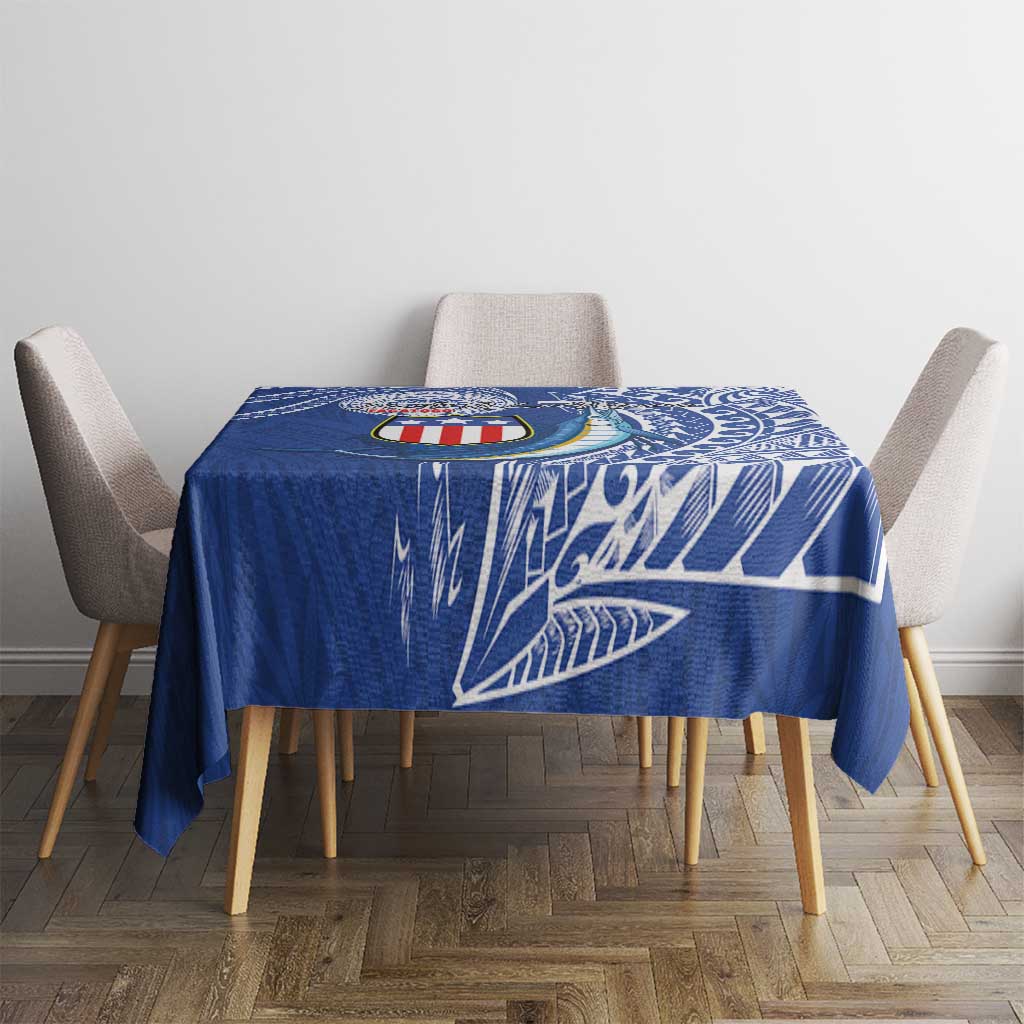 American Samoa Flag Day Tablecloth Fautasi Race Fagatogo-Iseula O Le Moana Sailfish Tribal Style LT03 - Polynesian Pride