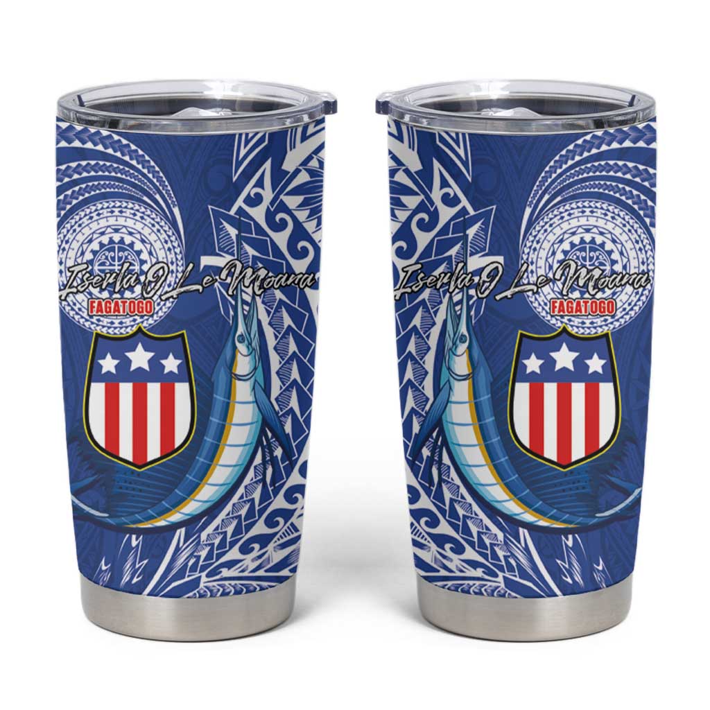 American Samoa Flag Day Tumbler Cup Fautasi Race Fagatogo-Iseula O Le Moana Sailfish Tribal Style LT03 Multicolor - Polynesian Pride