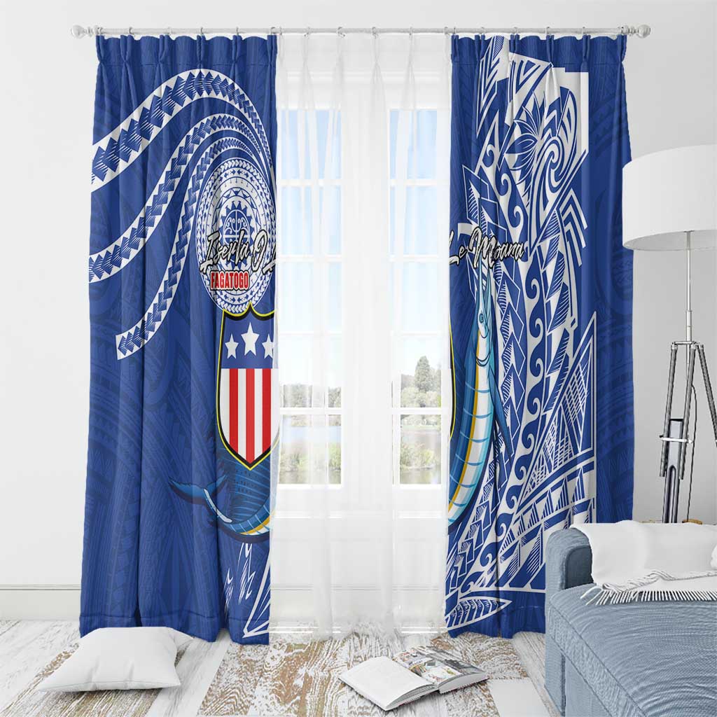 American Samoa Flag Day Window Curtain Fautasi Race Fagatogo-Iseula O Le Moana Sailfish Tribal Style