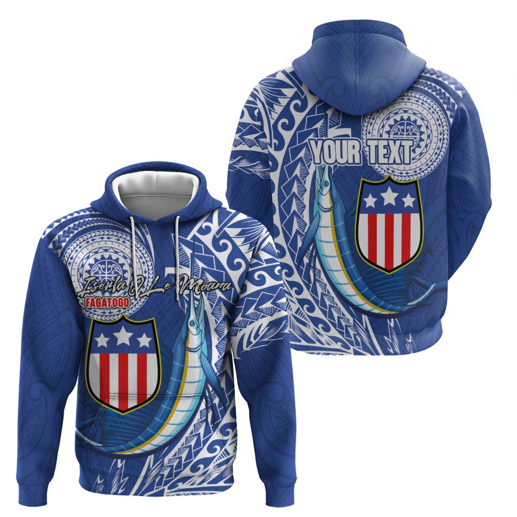 Personalised American Samoa Flag Day Zip Hoodie Fautasi Race Fagatogo-Iseula O Le Moana Sailfish Tribal Style LT03 - Polynesian Pride