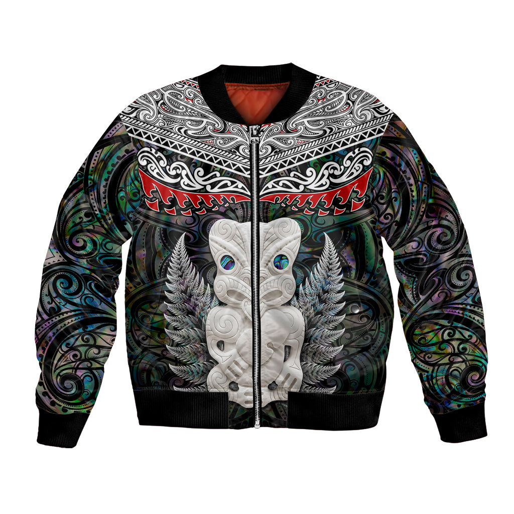 New Zealand Hei Tiki Bomber Jacket Maori Green Papua Shell Pattern LT03 Unisex Green - Polynesian Pride