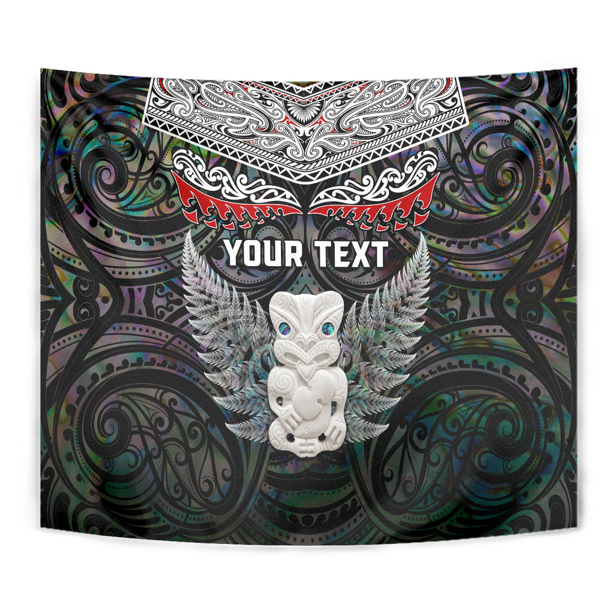 New Zealand Hei Tiki Tapestry Maori Green Papua Shell Pattern LT03 - Polynesian Pride