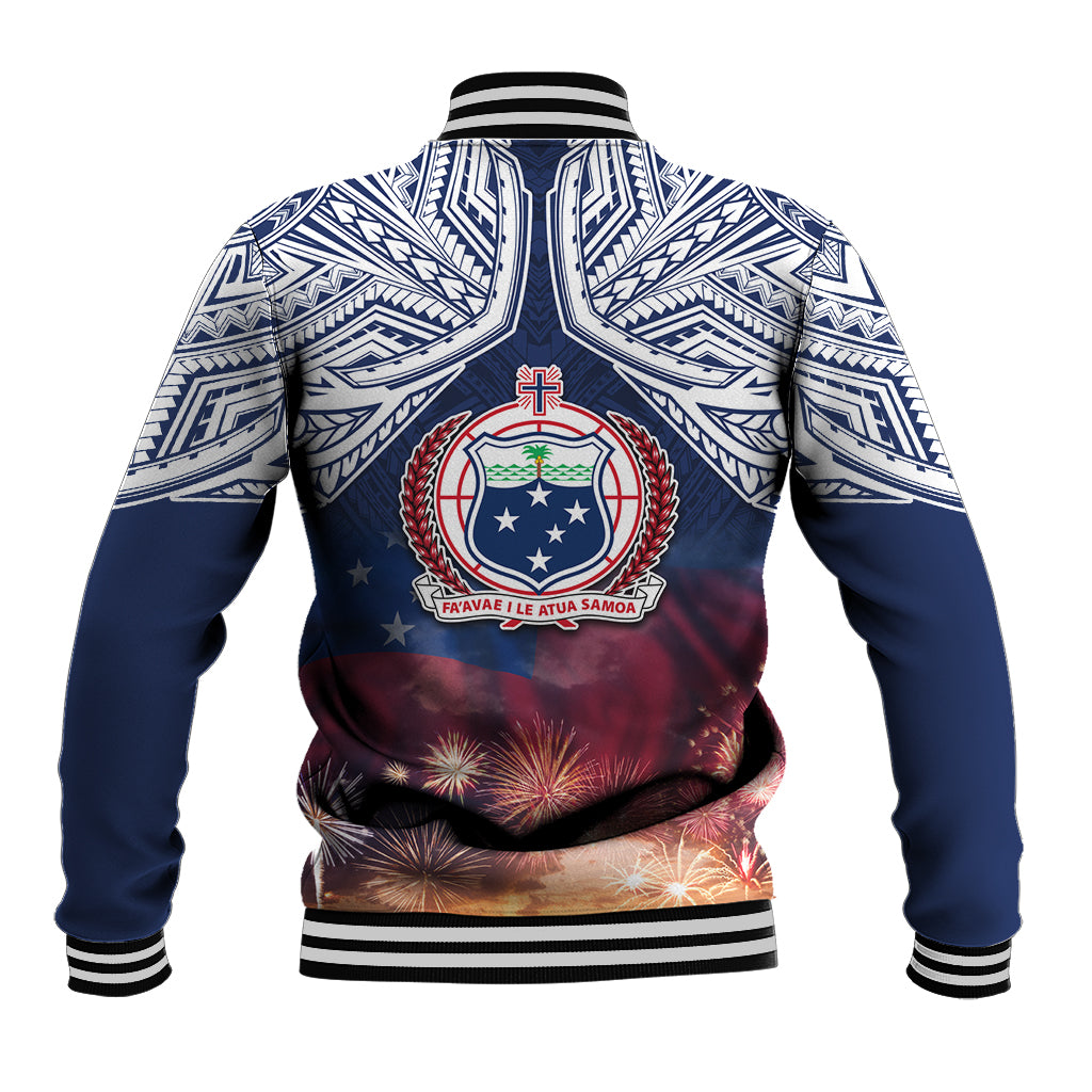 Samoa Indenpendence Day Baseball Jacket Sky Fireworks with Flag Style LT03 - Polynesian Pride