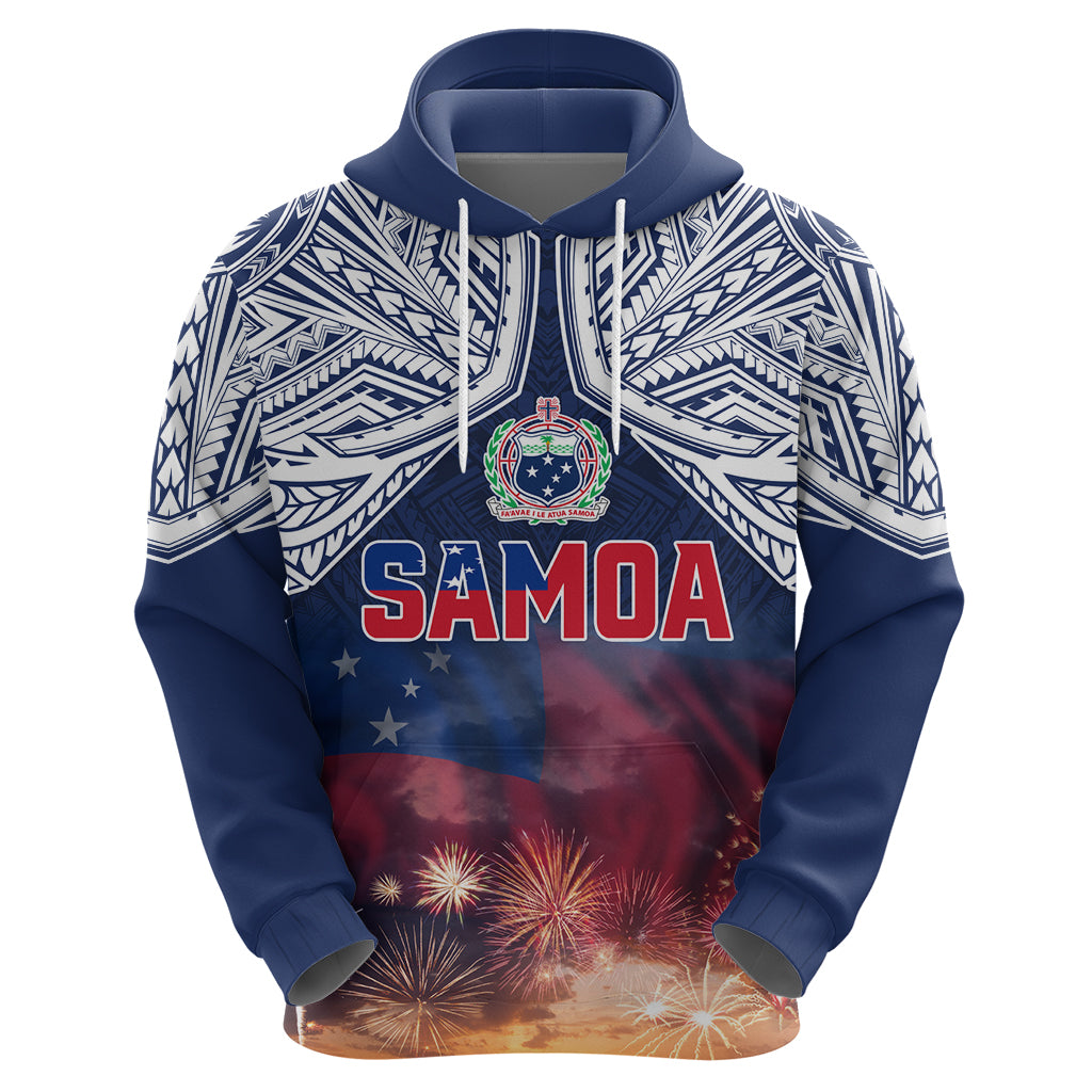 Samoa Indenpendence Day Hoodie Sky Fireworks with Flag Style LT03 - Polynesian Pride