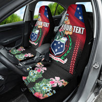 Personalised Samoa Indenpendence Day Car Seat Cover Tropical Samoan Coat of Arms With Siapo Pattern LT03 - Polynesian Pride