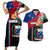 Personalised Samoa Indenpendence Day Couples Matching Short Sleeve Bodycon Dress and Hawaiian Shirt Tropical Samoan Coat of Arms With Siapo Pattern LT03 Black - Polynesian Pride