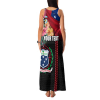 Personalised Samoa Indenpendence Day Family Matching Tank Maxi Dress and Hawaiian Shirt Tropical Samoan Coat of Arms With Siapo Pattern LT03 - Polynesian Pride