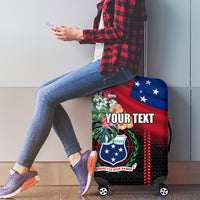 Personalised Samoa Indenpendence Day Luggage Cover Tropical Samoan Coat of Arms With Siapo Pattern LT03 - Polynesian Pride