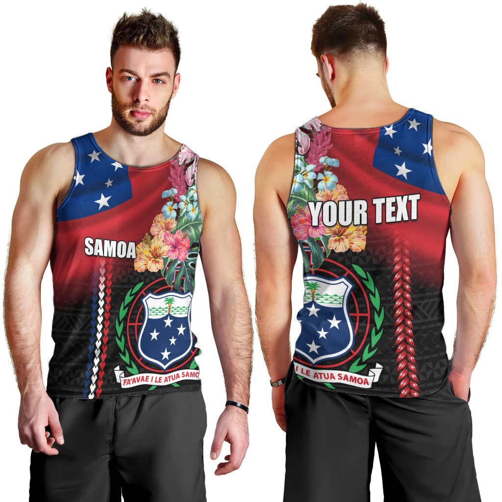 Personalised Samoa Indenpendence Day Men Tank Top Tropical Samoan Coat of Arms With Siapo Pattern LT03 - Polynesian Pride