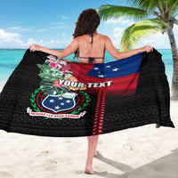 Personalised Samoa Indenpendence Day Sarong Tropical Samoan Coat of Arms With Siapo Pattern LT03 - Polynesian Pride