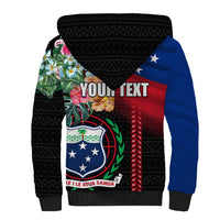 Personalised Samoa Indenpendence Day Sherpa Hoodie Tropical Samoan Coat of Arms With Siapo Pattern LT03 - Polynesian Pride