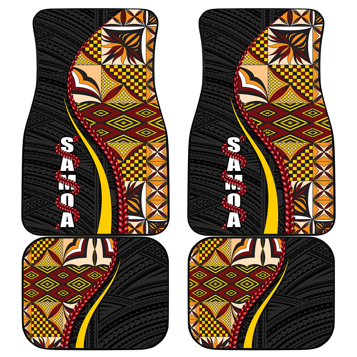 Samoa Siapo Ula Fala Car Mats Polynesian Tribal Pattern LT03 - Polynesian Pride