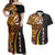 Samoa Siapo Ula Fala Couples Matching Off Shoulder Maxi Dress and Hawaiian Shirt Polynesian Tribal Pattern LT03 Black - Polynesian Pride