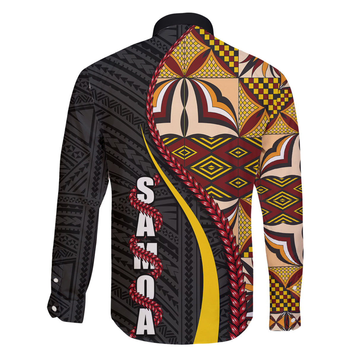 Samoa Siapo Ula Fala Family Matching Mermaid Dress and Hawaiian Shirt Polynesian Tribal Pattern LT03 - Polynesian Pride