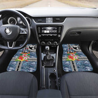Fiji Day Car Mats Traditional Tapa with Hibiscus and Emblems LT03 Set 2pcs - Front - Polynesian Pride