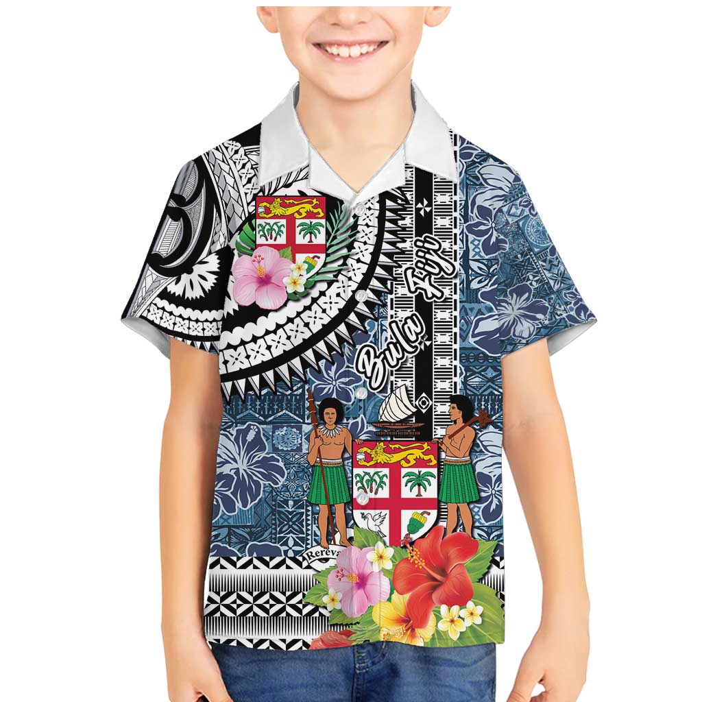 Fiji Day Family Matching Mermaid Dress and Hawaiian Shirt Traditional Tapa with Hibiscus and Emblems