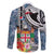 Fiji Day Family Matching Off The Shoulder Long Sleeve Dress and Hawaiian Shirt Traditional Tapa with Hibiscus and Emblems