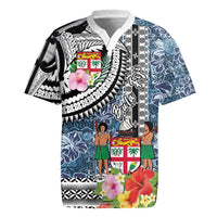 Fiji Day Rugby Jersey Traditional Tapa with Hibiscus and Emblems LT03 4XL - Polynesian Pride