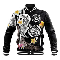 Hawaiian Tropical Plumeria Turtles Baseball Jacket Polynesian Art Tattoo