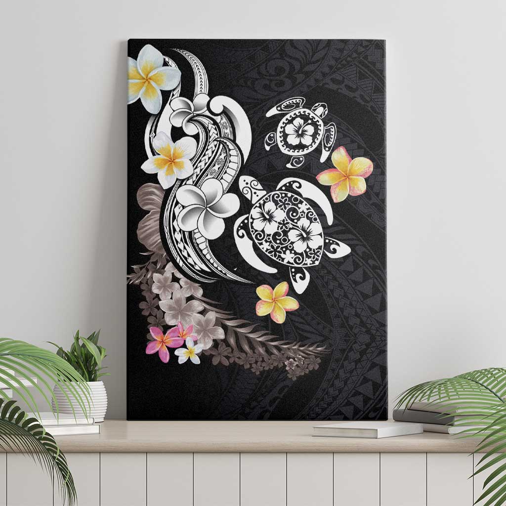 Hawaiian Tropical Plumeria Turtles Canvas Wall Art Polynesian Art Tattoo