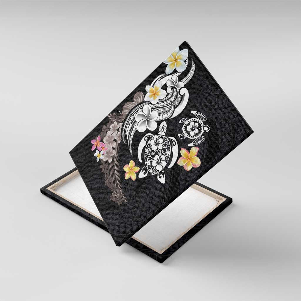 Hawaiian Tropical Plumeria Turtles Canvas Wall Art Polynesian Art Tattoo