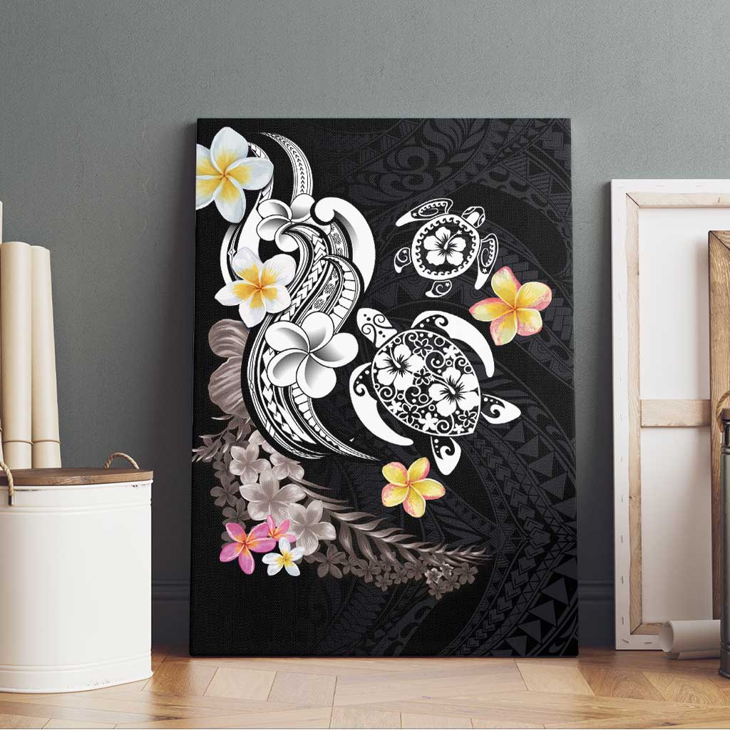 Hawaiian Tropical Plumeria Turtles Canvas Wall Art Polynesian Art Tattoo