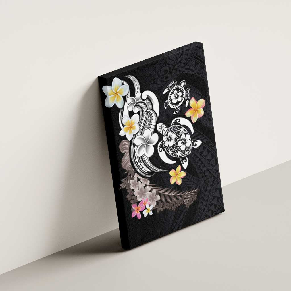 Hawaiian Tropical Plumeria Turtles Canvas Wall Art Polynesian Art Tattoo