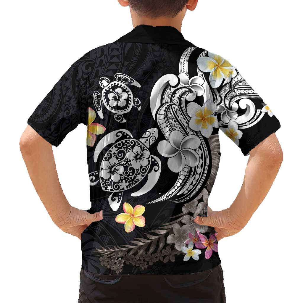 Hawaiian Tropical Plumeria Turtles Family Matching Long Sleeve Bodycon Dress and Hawaiian Shirt Polynesian Art Tattoo