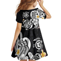 Hawaiian Tropical Plumeria Turtles Family Matching Long Sleeve Bodycon Dress and Hawaiian Shirt Polynesian Art Tattoo