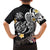 Hawaiian Tropical Plumeria Turtles Family Matching Off The Shoulder Long Sleeve Dress and Hawaiian Shirt Polynesian Art Tattoo