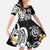 Hawaiian Tropical Plumeria Turtles Family Matching Off The Shoulder Long Sleeve Dress and Hawaiian Shirt Polynesian Art Tattoo
