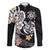 Hawaiian Tropical Plumeria Turtles Family Matching Off The Shoulder Long Sleeve Dress and Hawaiian Shirt Polynesian Art Tattoo