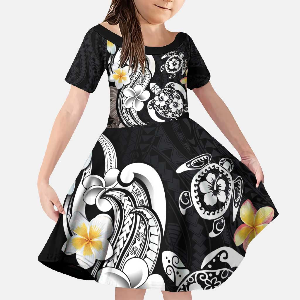 Hawaiian Tropical Plumeria Turtles Family Matching Off Shoulder Maxi Dress and Hawaiian Shirt Polynesian Art Tattoo