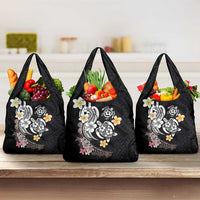 Hawaiian Tropical Plumeria Turtles Grocery Bag Polynesian Art Tattoo LT03 3-pack One Size - Polynesian Pride