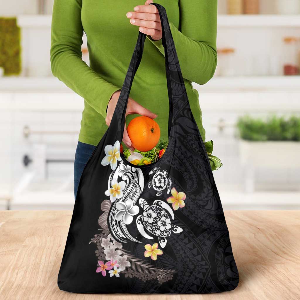 Hawaiian Tropical Plumeria Turtles Grocery Bag Polynesian Art Tattoo LT03 - Polynesian Pride