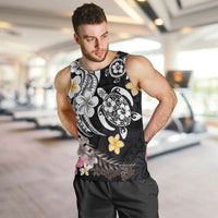 Hawaiian Tropical Plumeria Turtles Men Tank Top Polynesian Art Tattoo