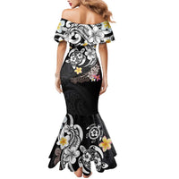 Hawaiian Tropical Plumeria Turtles Mermaid Dress Polynesian Art Tattoo