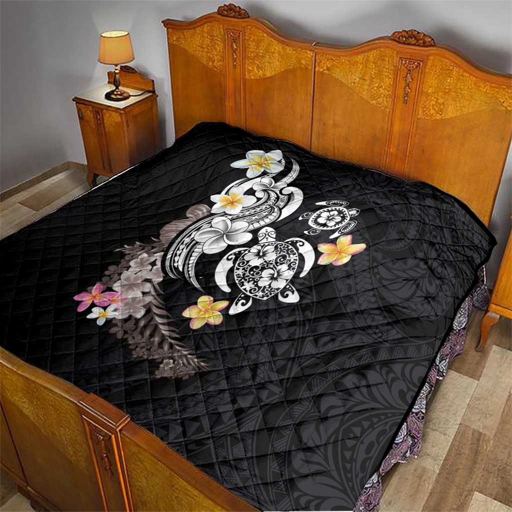 Hawaiian Tropical Plumeria Turtles Quilt Polynesian Art Tattoo